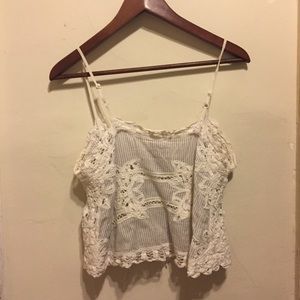 Free People crocheted lace crop top